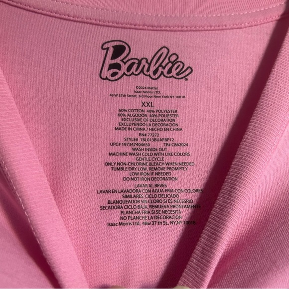 Barbie Pink Cotton Blend Tee - Picture 2 of 3